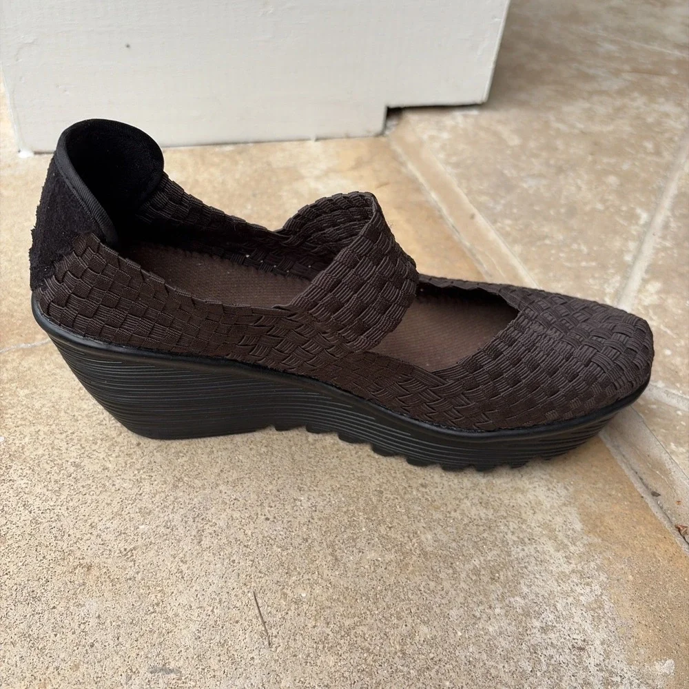 Bundle Bernie Mev Lulia Bronze + Brown/Black Wedge Mary Jane Shoes 39/8.5